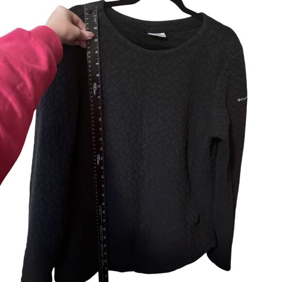 Columbia- Women’s Crew Neck Black Quilted Sweatshirt w Pockets Long Sleeve,  XL - Picture 6 of 8